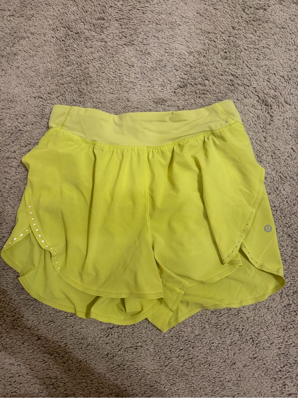 lululemon Bright Lemon Yellow Layered Athletic Shorts